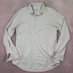 MIZZEN+MAIN Mens XL Trim Fit Spinnaker Collection Light Green Check Dress Shirt